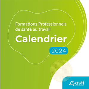 Couverture du calendrier des formations Professionnels de santé au travail 2024